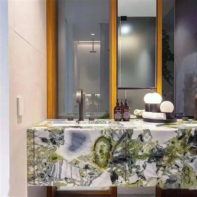 Encimera de baño de mármol verde